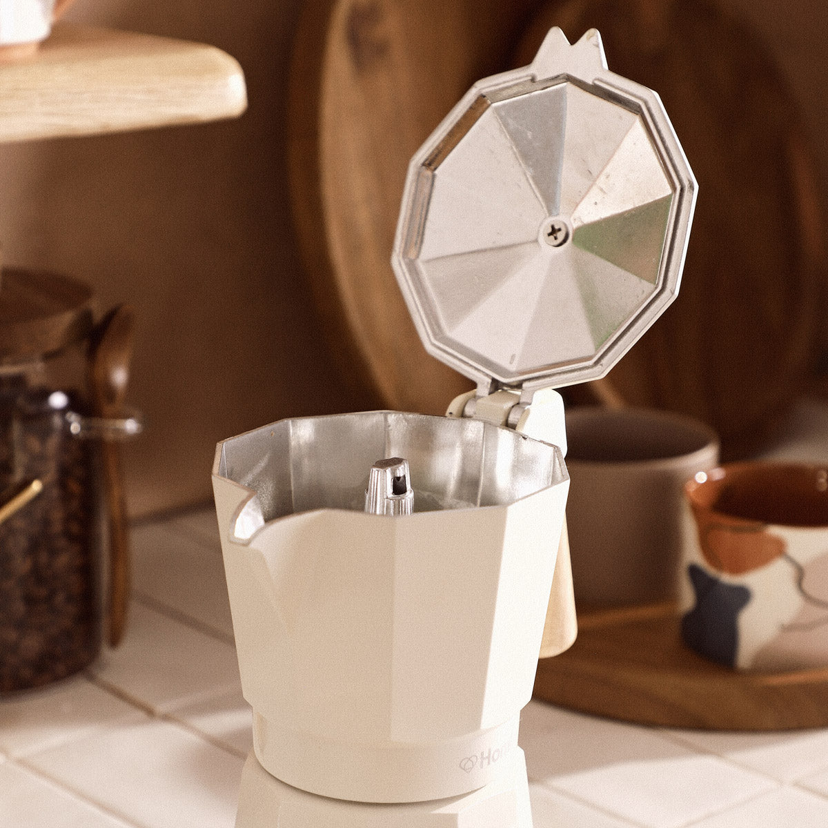 Homla Mia Mokka Coffee Maker Beige 6 Cup