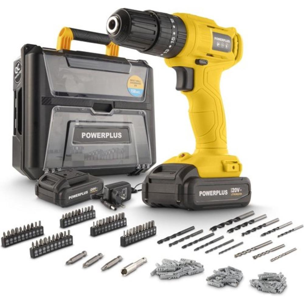 Powerplus  Impact Drill - Screwdriver 20V - Incl. 2 Batteries 20V 1.3Ah And Charger - 158Acc