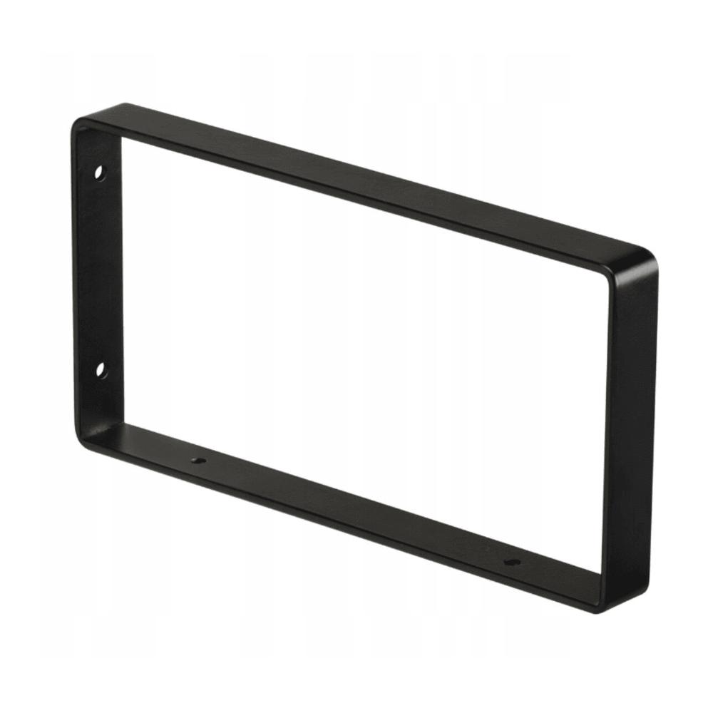 Spaceo Plata 10 x 18cm Rectangular Shelf Bracket Set of 2 Pieces - Metal Black