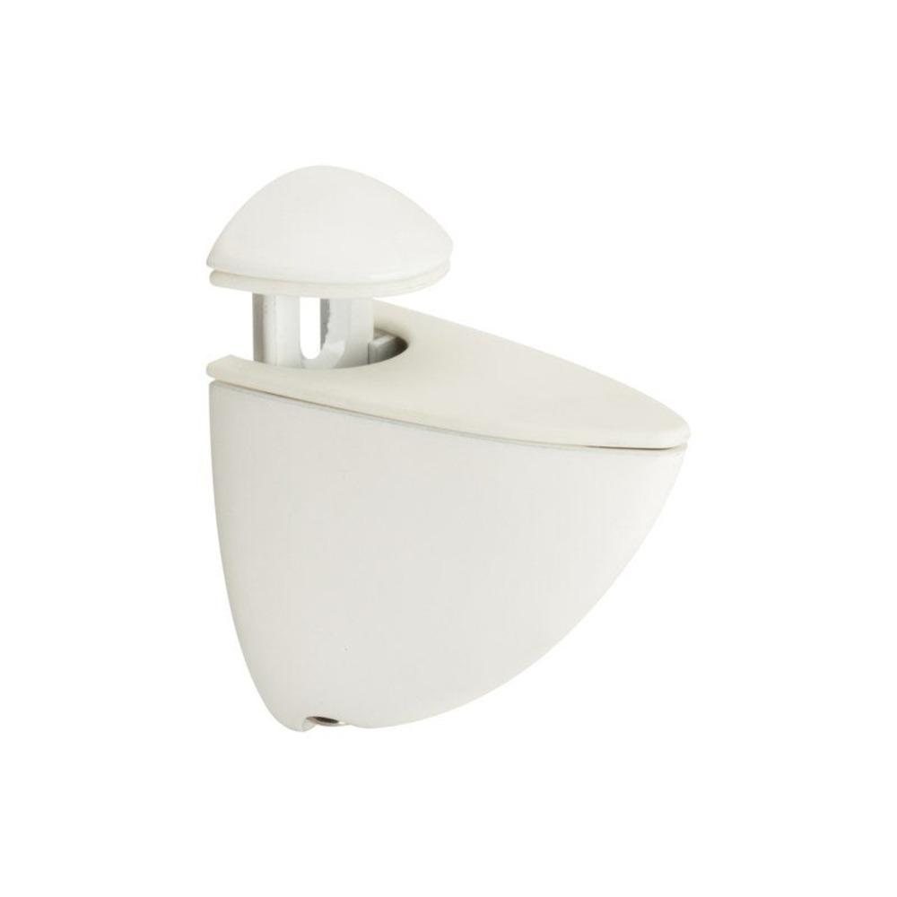 Glass Shelf Bracket Set of 2 Pieces 0.2cm to 0.6cm - White