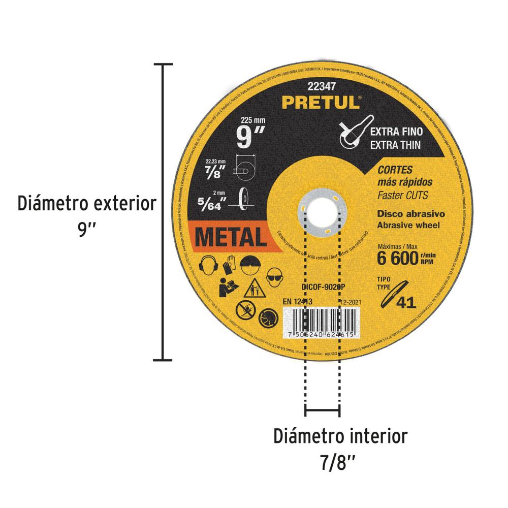 Pretul 9",2mm Type 41 Metal Cutting Wheel Pretu