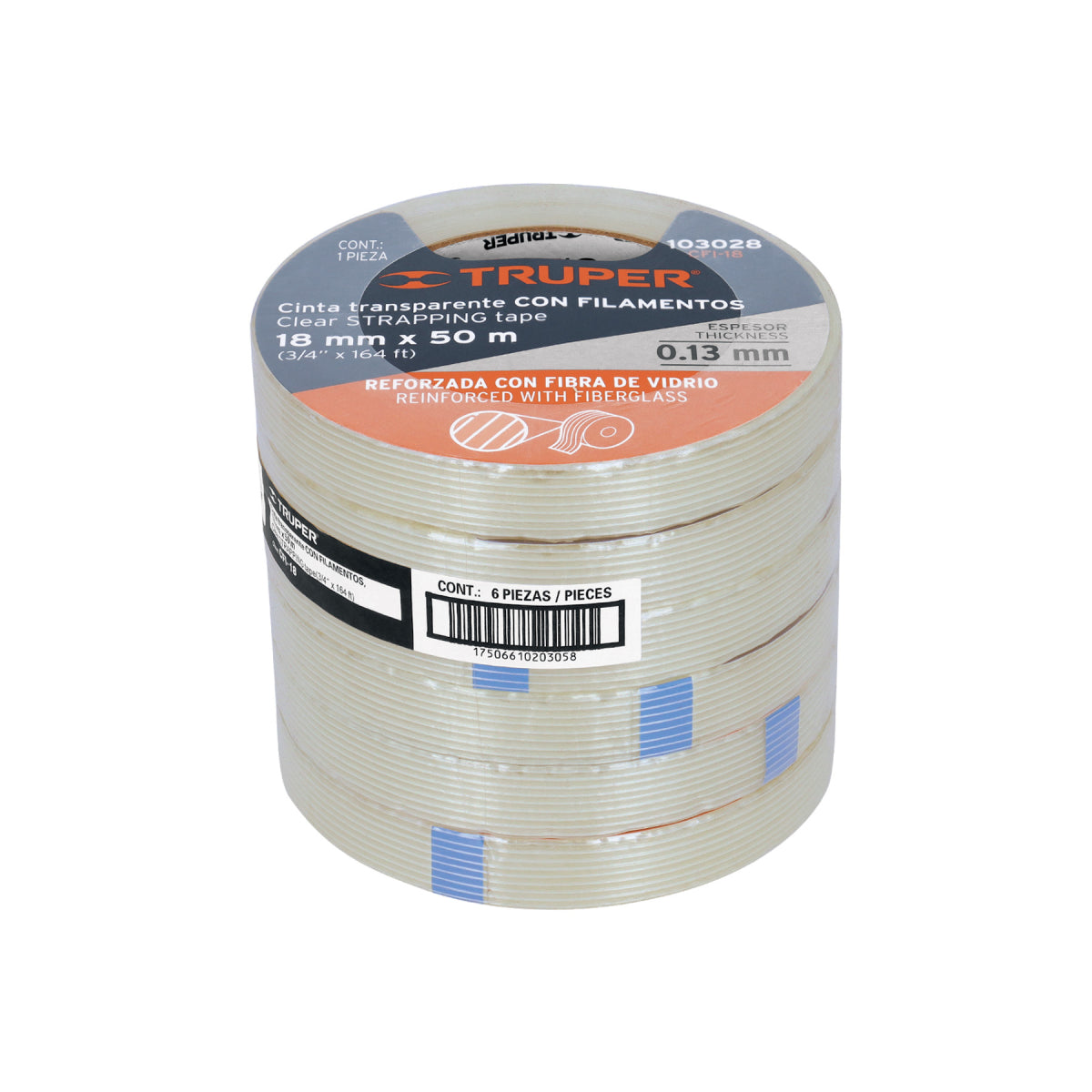 Truper, 3/4" X 50M High Strength Filament Tape,