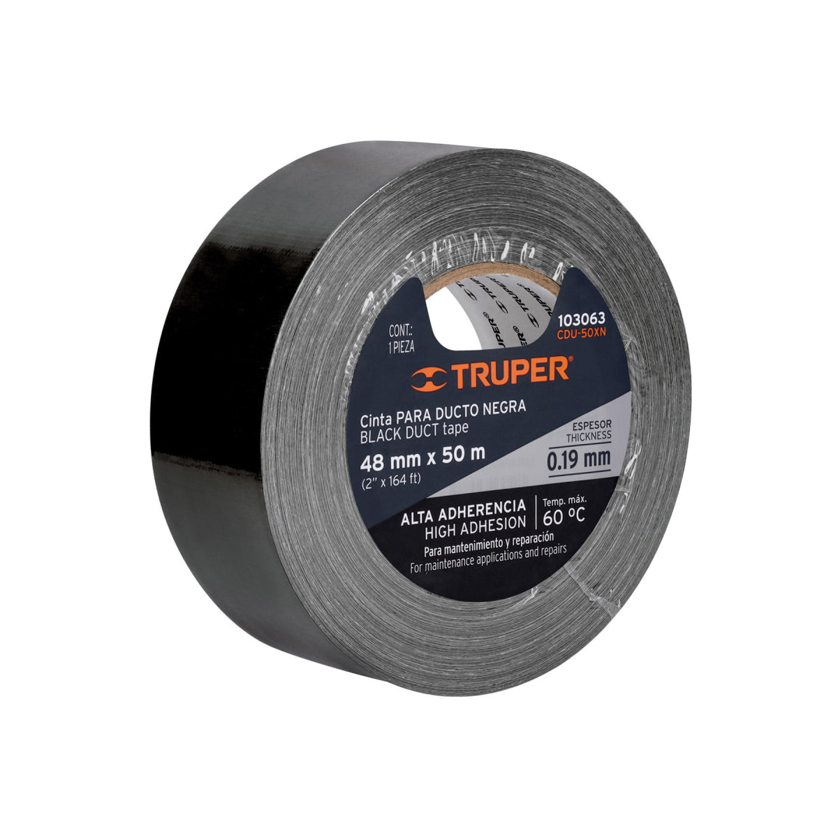 Truper 55 Yd, Black Duct Tape,