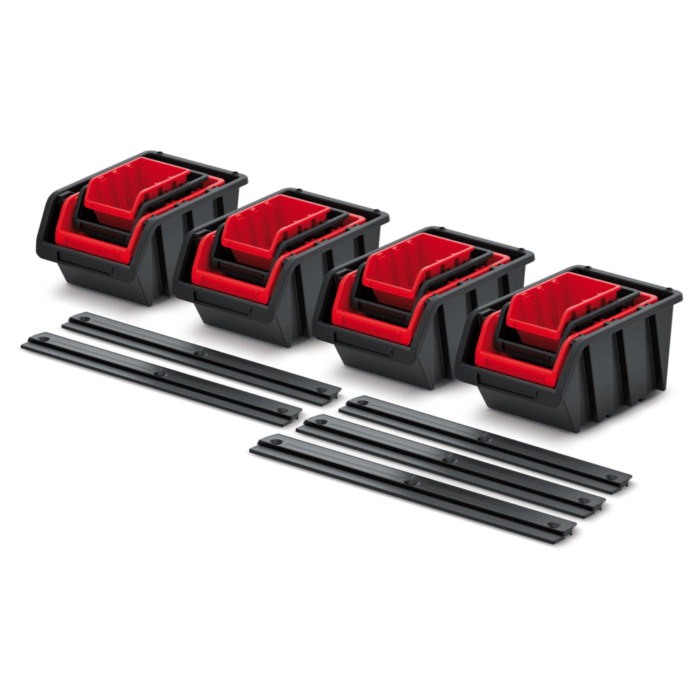 Kistenberg SetTruck Strorage Bin Set - 16 Bins & 5 Hanging Bar,
