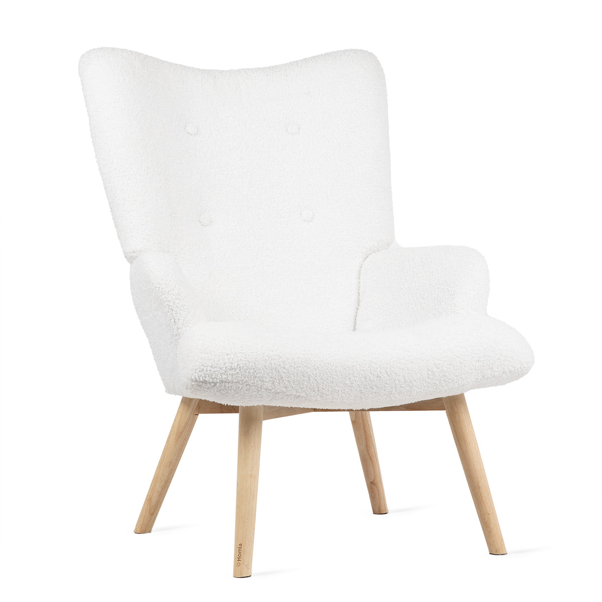Homla Moss Teddy Boucle Armchair White  70X95 Cm
