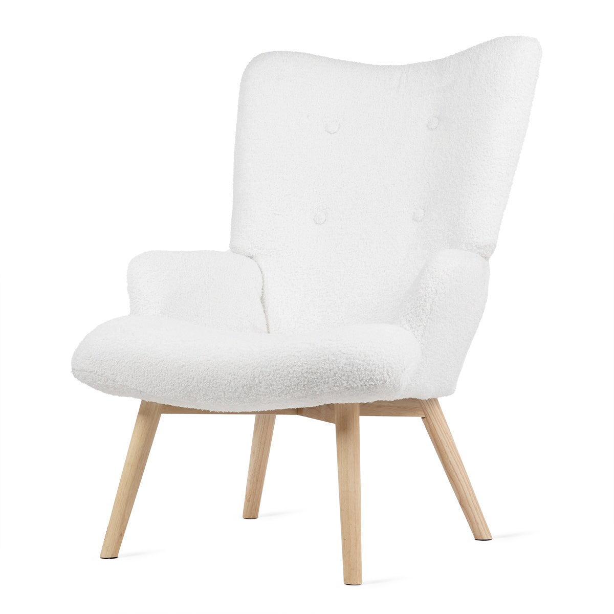 Homla Moss Teddy Boucle Armchair White  70X95 Cm