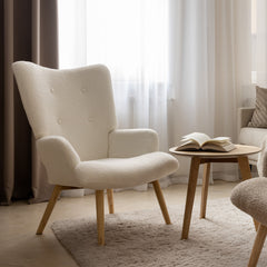 Homla Moss Teddy Boucle Armchair White  70X95 Cm