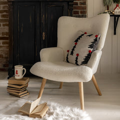 Homla Moss Teddy Boucle Armchair White  70X95 Cm