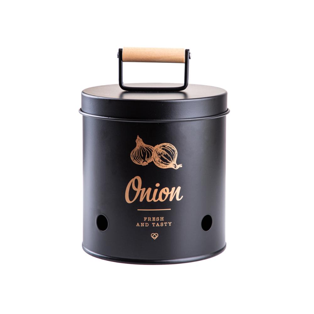 Homla Yennis Onion Container Black 15x14cm