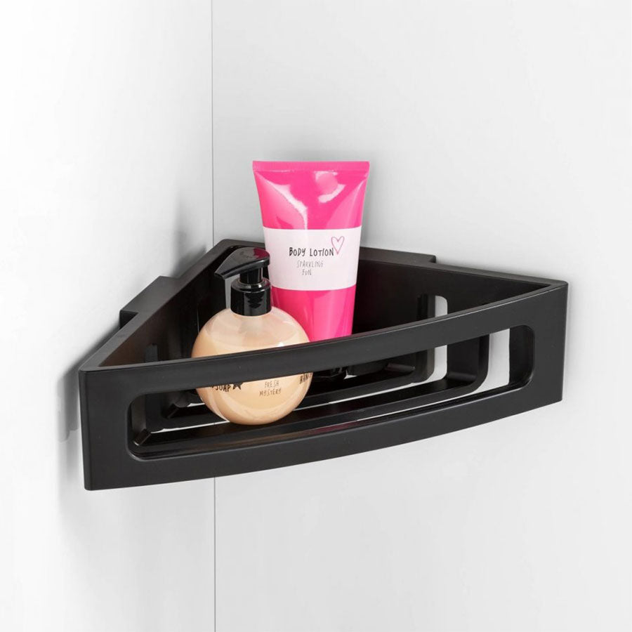 Wenko Turbo Loc Corner Shelf Bralia Black