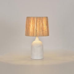 TABLE LAMP E27X1 H35CM CERAMIC, NATURAL RAFFIA INSPIRE BOMOA