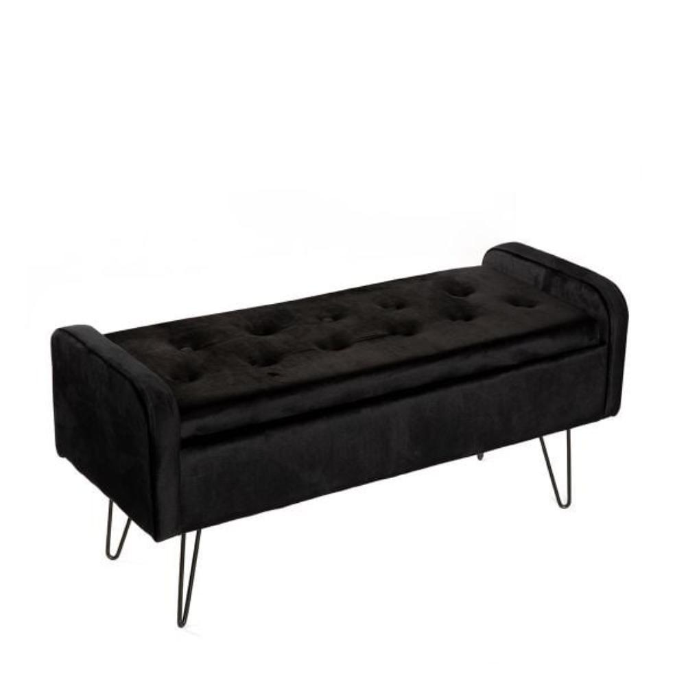 Homla Bench  Venlo  Velour Black  100X39X45Cm
