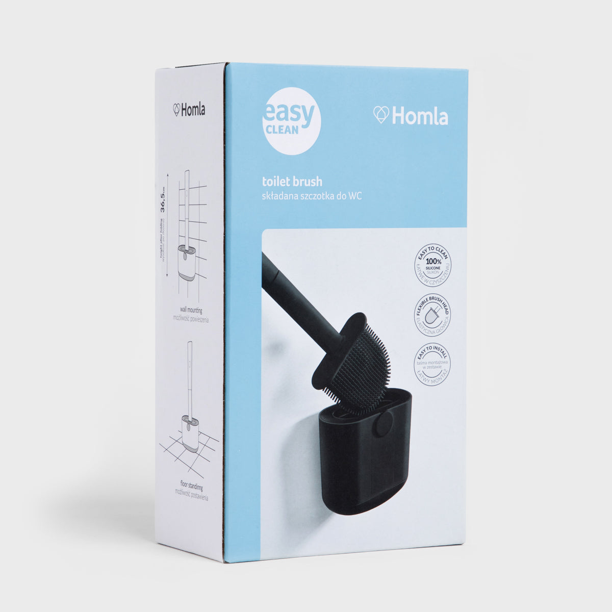 Homla SToilet brush REINA silicone black 12.3x6.2x36.5 cm