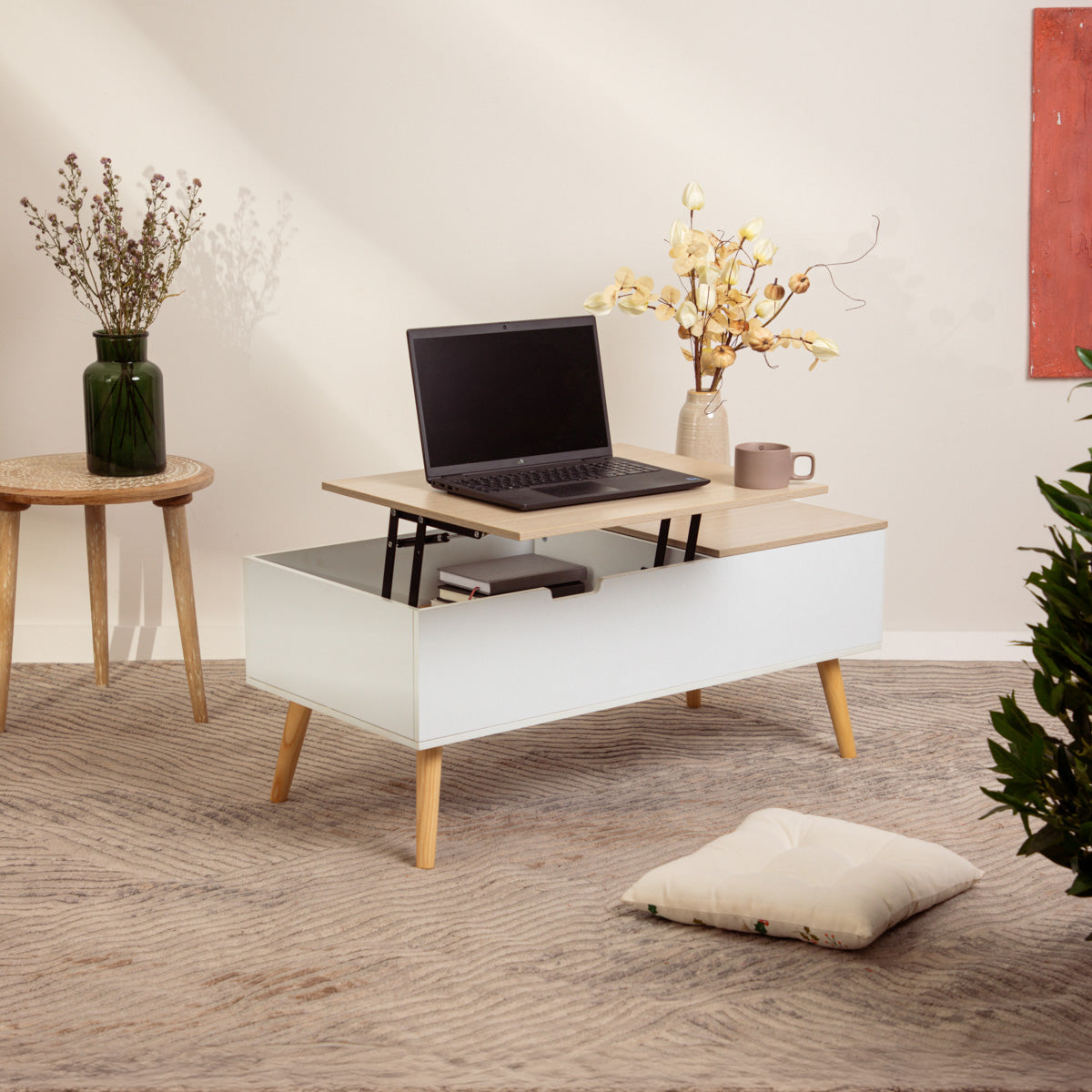 Homla Coffee Table  Anzabi  With Lifting Top White  105X50.5X43.5 Cm