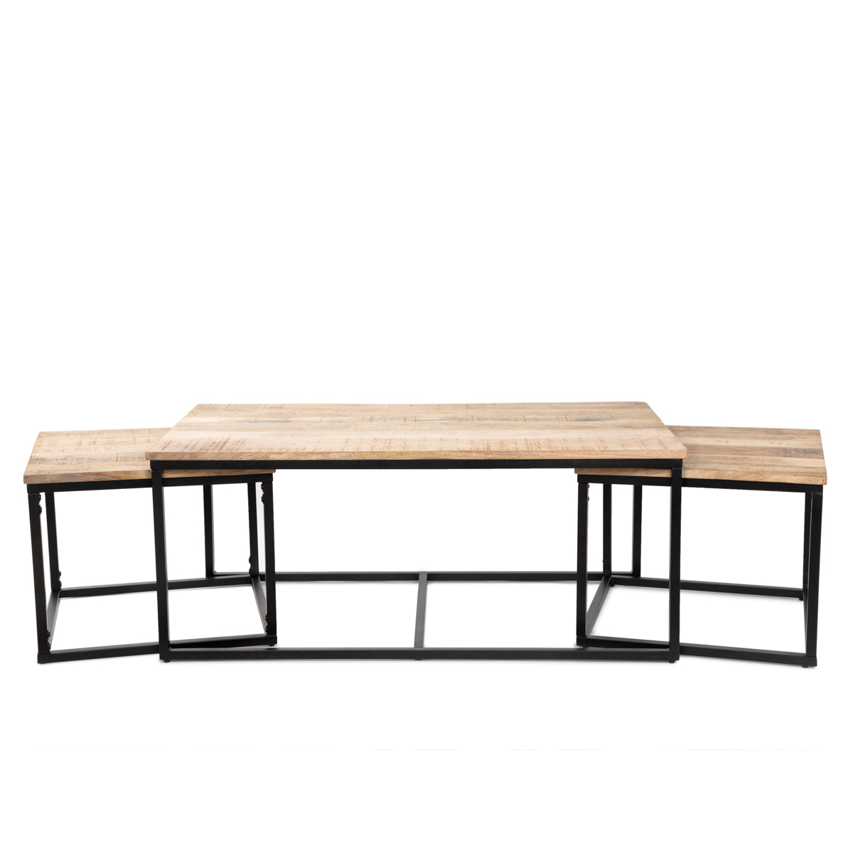 Homla Coffee Table Set  Maya  Solid Mango Wood + Metal  110X60X45 Cm/50X50X40Cm
