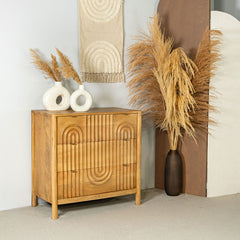 Homla Dresser  Surat  Solid Mango Wood With 3 Drawers  76X40X75cm
