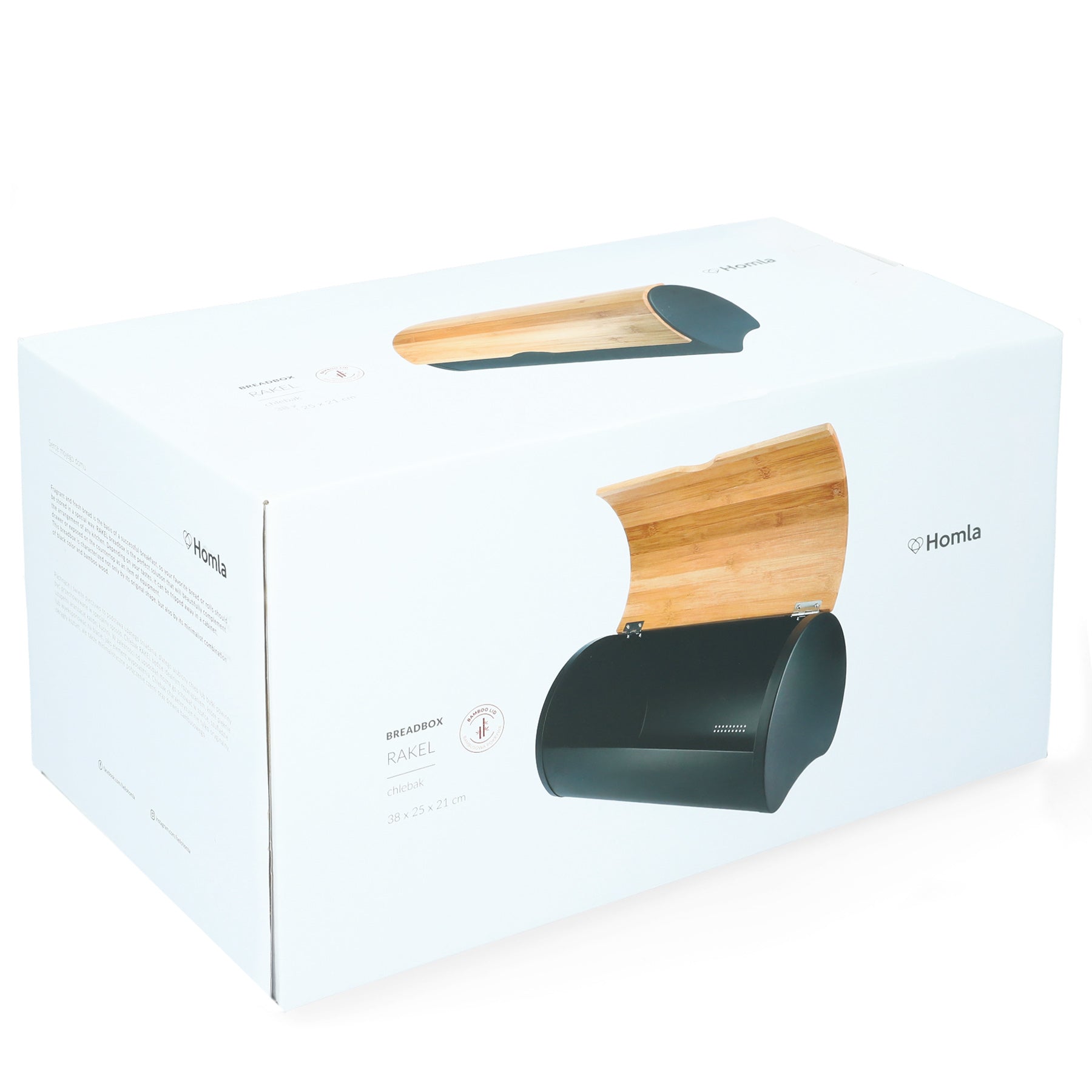 Homla Rakel Bread Box Black 38X25X21 Cm