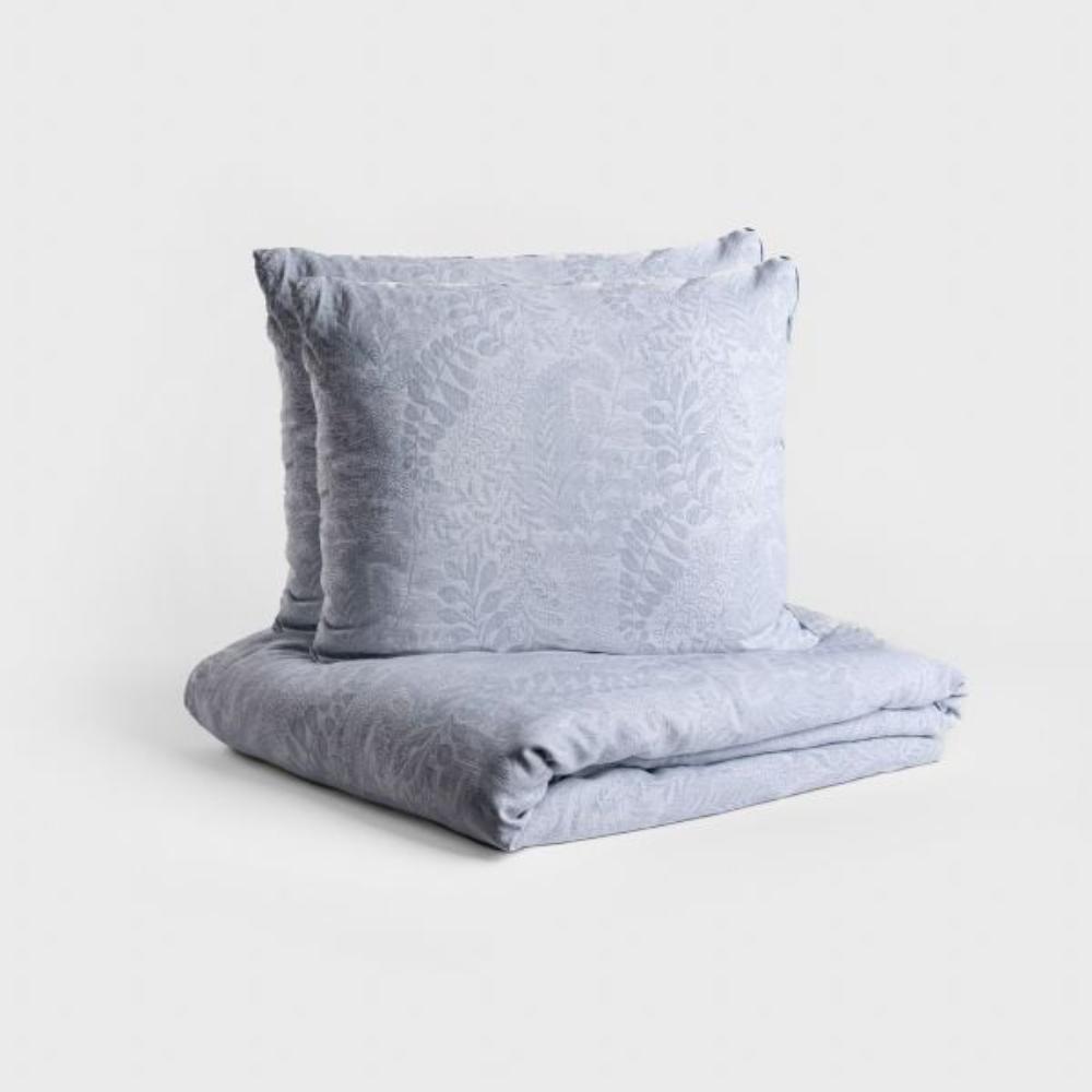 Homla Delene Bedding Microfiber  Jacquard white and Blue 220X200 + 2*50X60 Cm