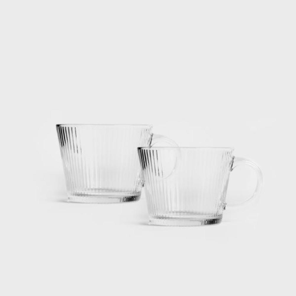 Homla Glassic Glass Fluted  Cups 2pcs  0,42 L