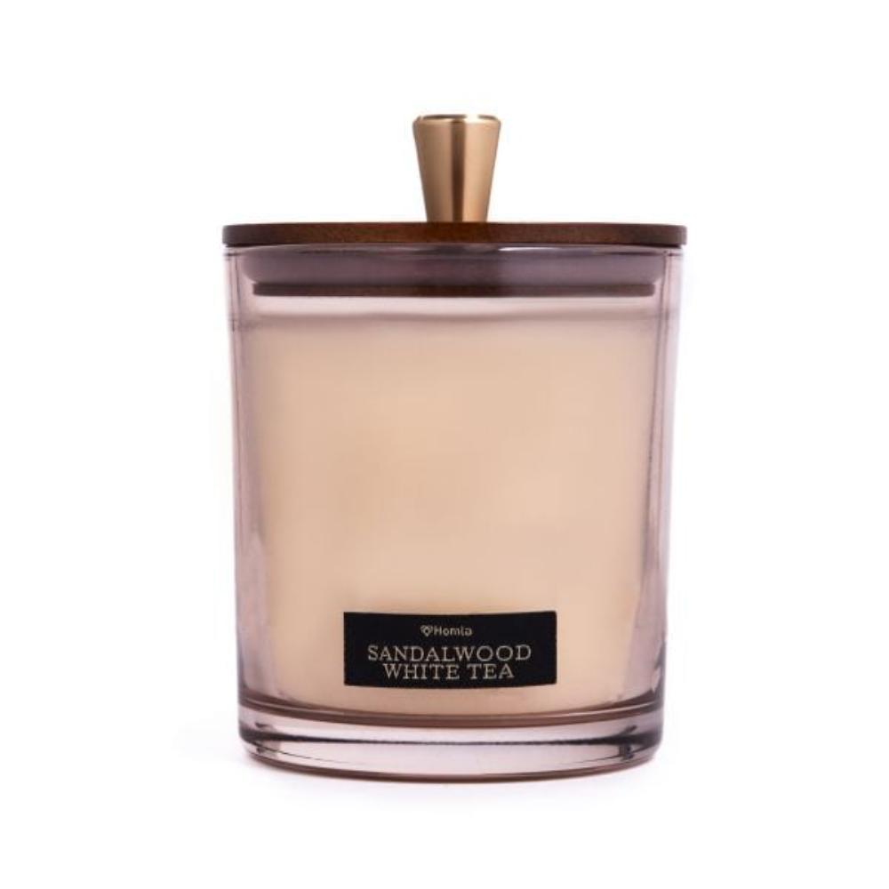 Homla Woody Blend Sandalwood Scented Candle Beige 380 G