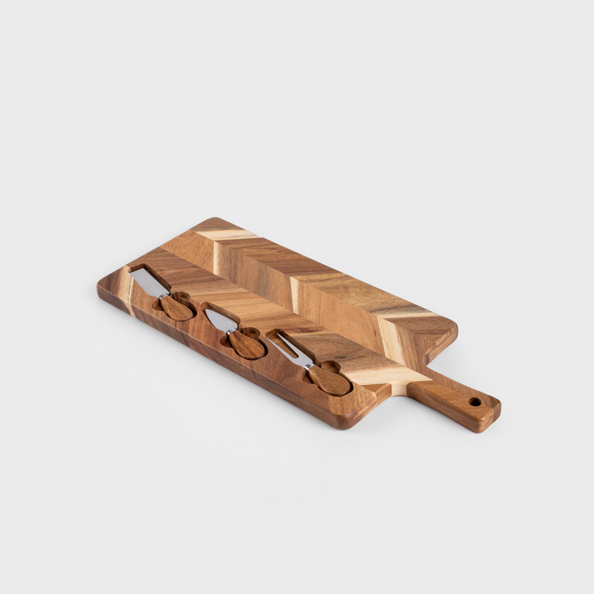 Homla Serving Board  Nevado  With 3 Knives  48X20 Cm