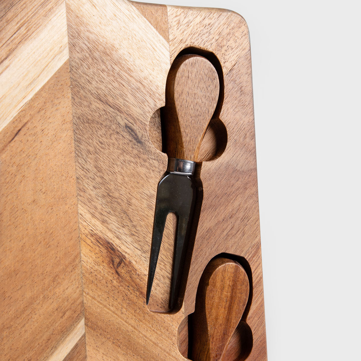 Homla Serving Board  Nevado  With 3 Knives  48X20 Cm