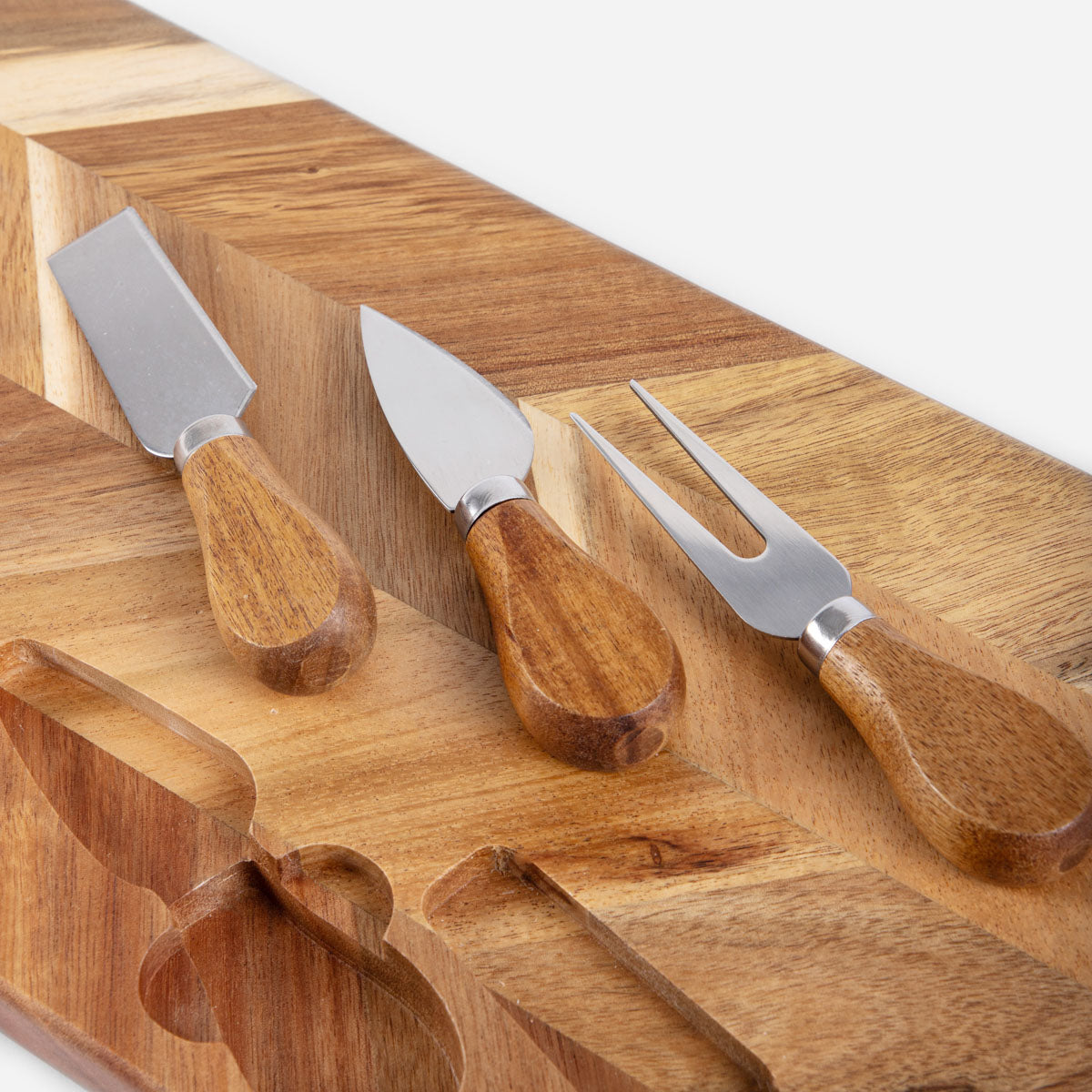 Homla Serving Board  Nevado  With 3 Knives  48X20 Cm