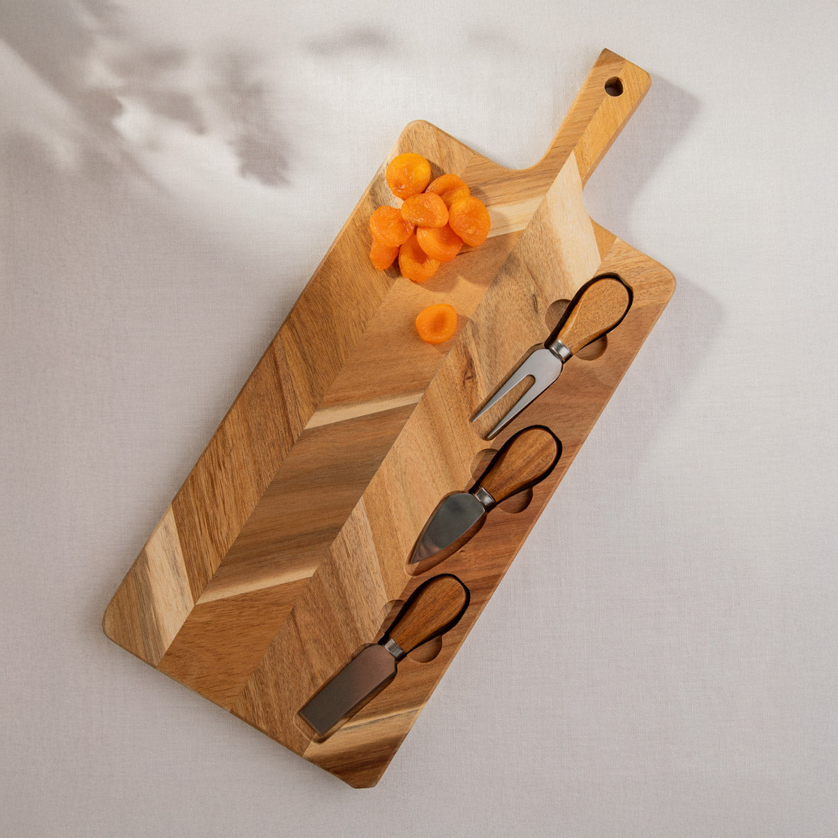Homla Serving Board  Nevado  With 3 Knives  48X20 Cm