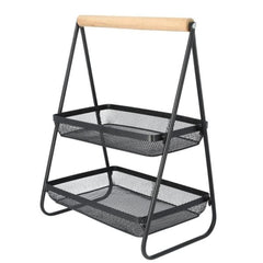 Homla Gridio Two-Story Basket  Black  51X38X25 Cm