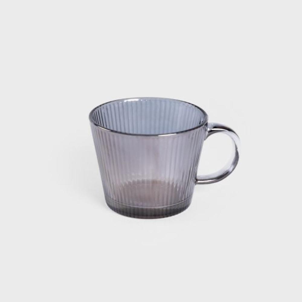 Homla Ribbed Fluted Glass Cup 2pcs 0.42L