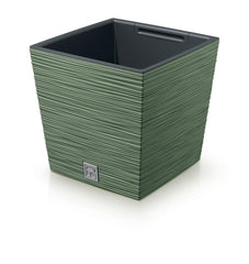 Prosperplast Furu Square Low Planter 24x24x23.5cm - Earth Green