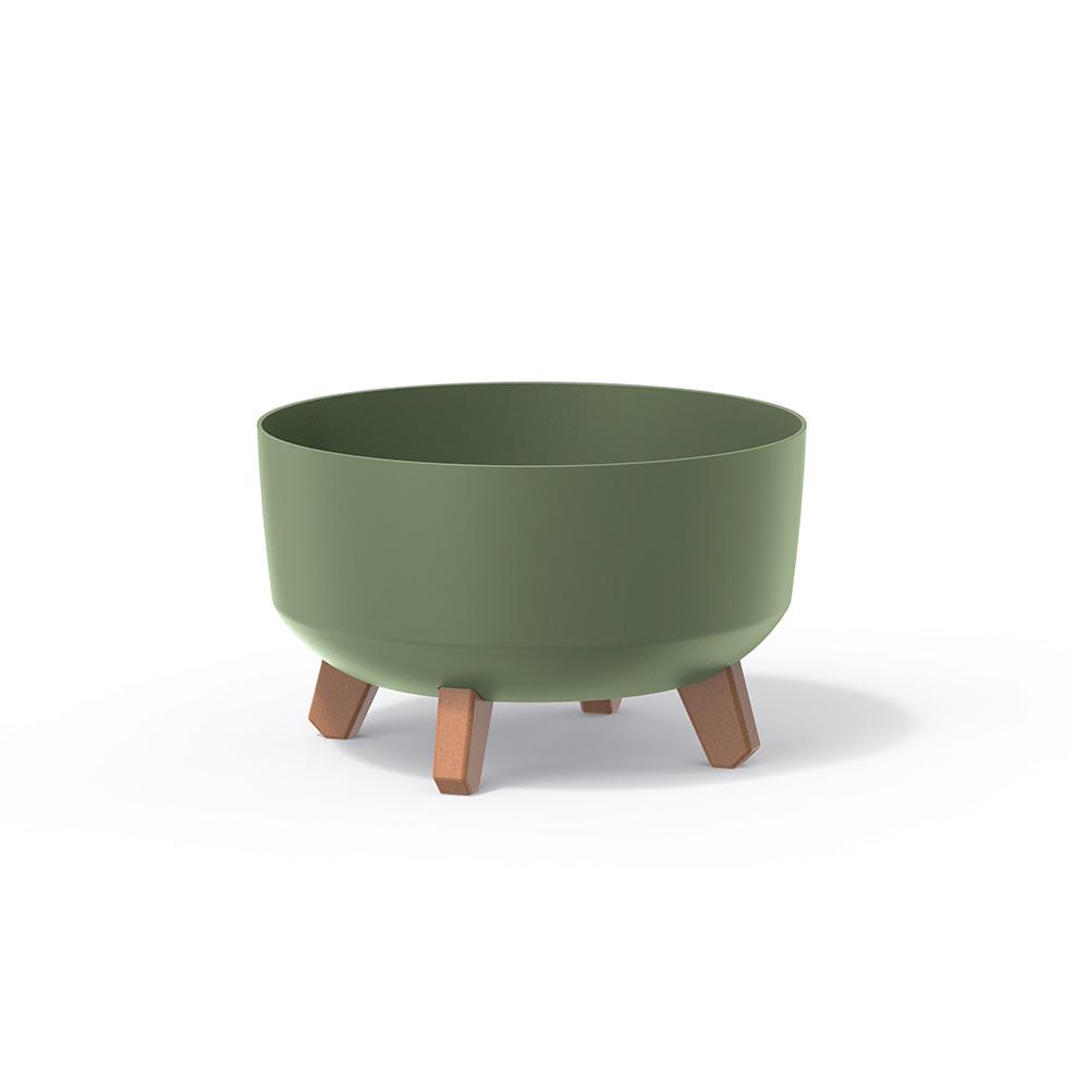 Prosperplast Gracia Low Planter 23.5x23.5x15.5cm - Earth Green