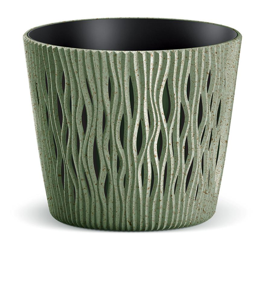 Prosperplast Sandy Round Eco Wood Planter 26.2x26.2x22.2cm - Eco Green