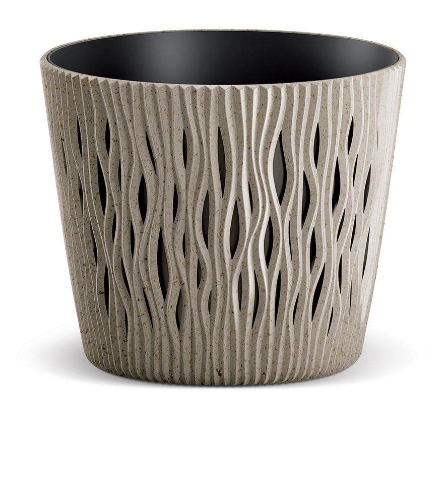 Prosperplast Sandy Round Eco Wood Planter 26.2x26.2x22.2cm - Eco Naturo