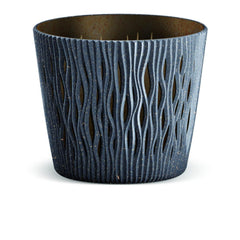 Prosperplast Sandy Round Eco Wood Planter 26.2x26.2x22.2cm - Eco Anthracite