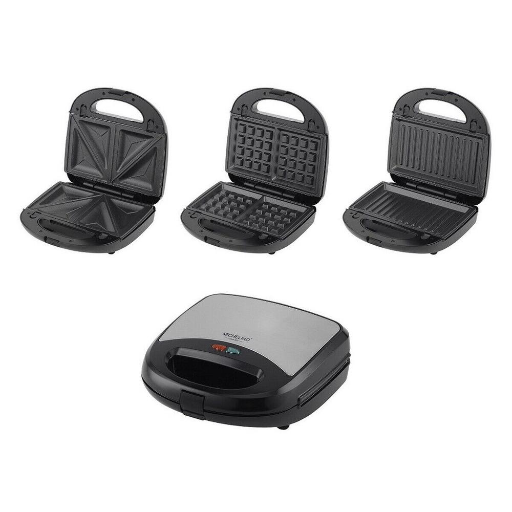 Michelino Sandwich Pan 3 in 1 750 Watts, Black