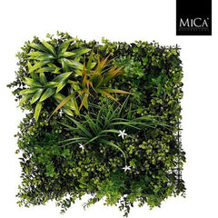 Mica Decorations Mat Plants Green Mix Waterproof & Uv Resistant - L50 x W50 x H10cm