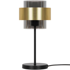 Inspire Table Lamp Metal Golden Glass Black E27