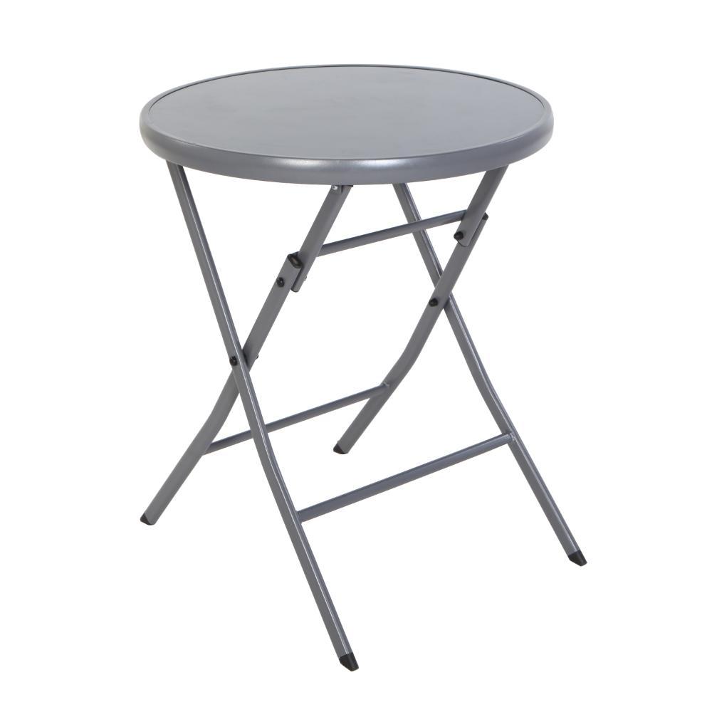 Naterial Emys Origami Table Steel, Glass Top D60cm - Dark Grey