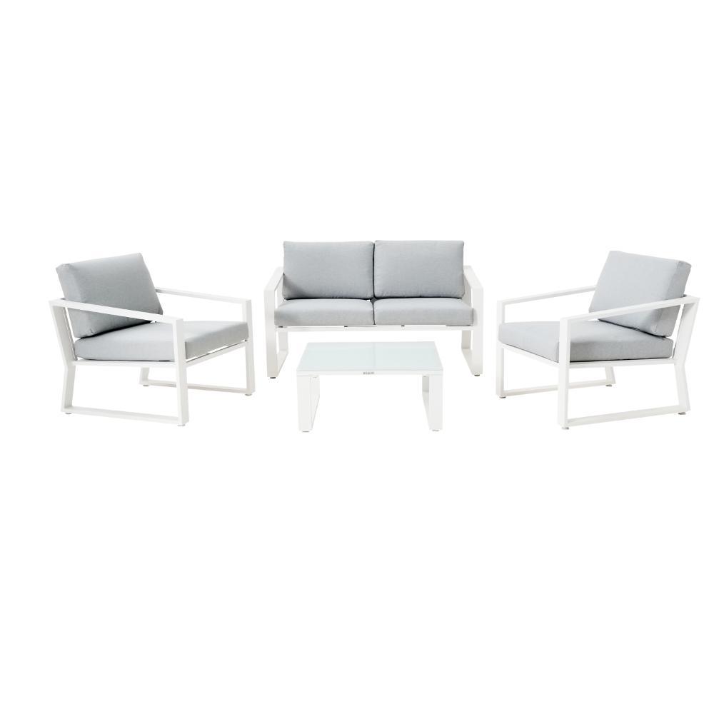 Naterial Lyra 2-Seater Sofa Set for 4 People - White