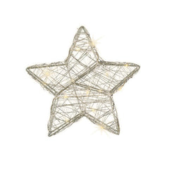 Lumineo BO Micro-Led Wire Star 30cm - Silver/Warm White