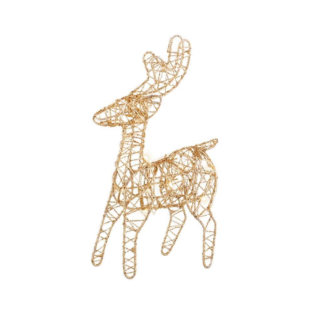 Lumineo BO Micro-Led Metal Reindeer 21cm - Gold/Warm White