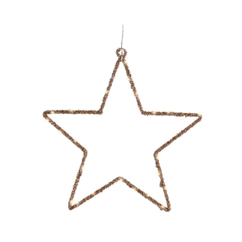 Lumineo BO Micro-Led Metal Star 38 x 38cm - Gold/Warm White