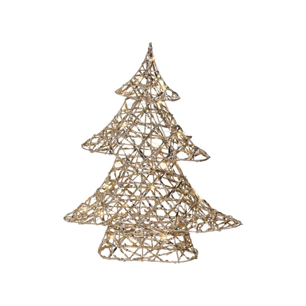 Lumineo BO Micro-Led Metal Tree 10 x 34 x 40cm - Gold/Warm White