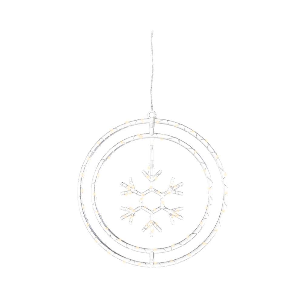 Lumineo BO Micro-Led Acrylic Deco Snowflake Light 32 x 33cm - Clear/Warm White