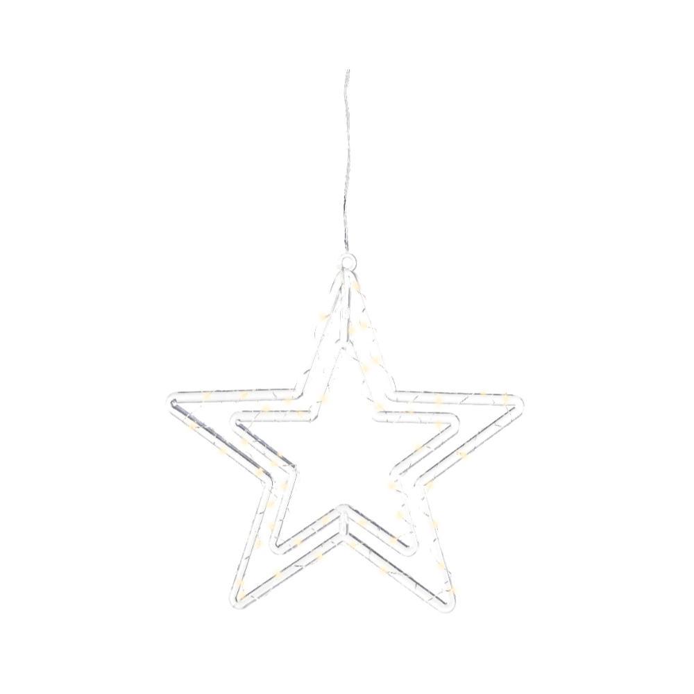 Lumineo BO Micro-Led Acrylic Deco Star Light 35 x 34cm - Clear/Warm White