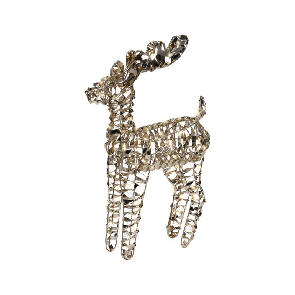 Lumineo BO Micro-Led Reindeer 66cm - Gold/Warm White