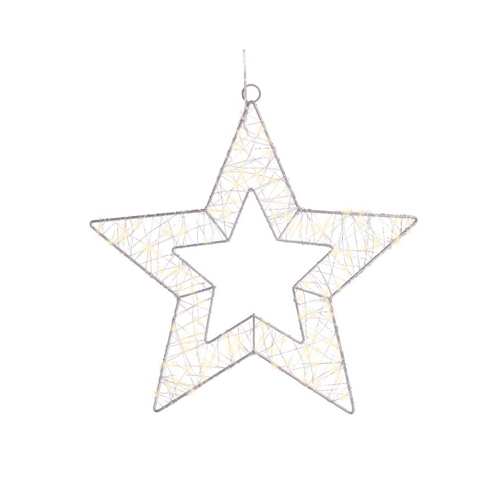 Lumineo BO Micro-Led Metal Star 38 x 38cm - Silver/Warm White