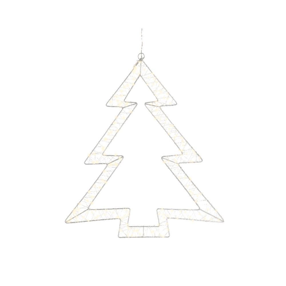 Lumineo BO Micro-Led Metal Tree 34.5 x 38cm - Silver/Warm White