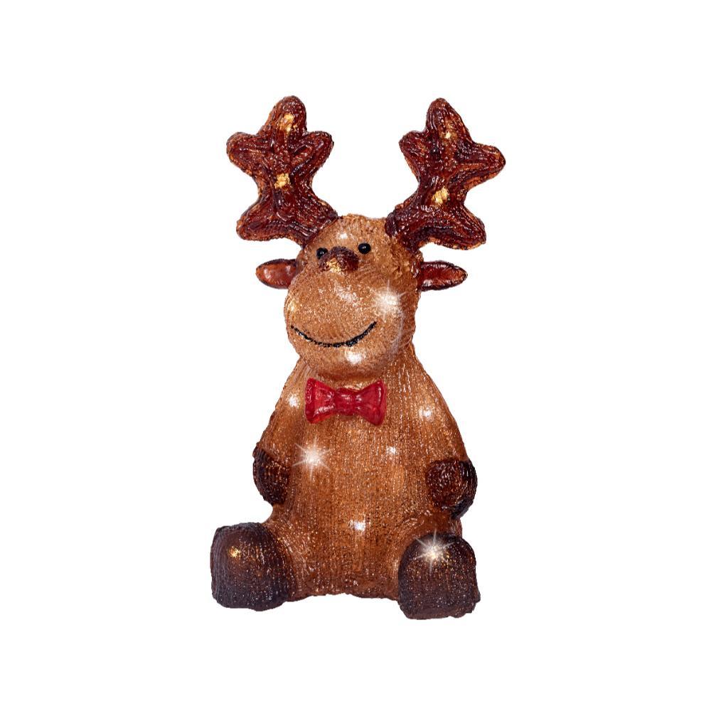 Lumineo BO Led Acrylic Reindeer Figure 23.5cm - Cool White